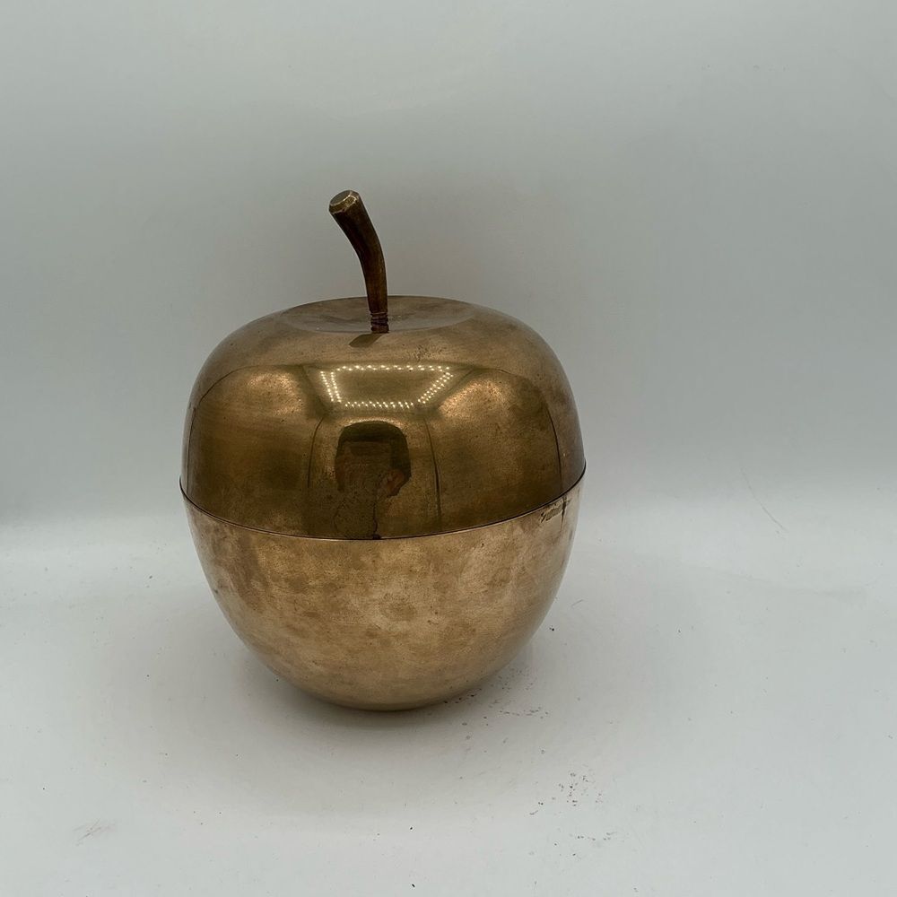Vintage brass apple trinket box